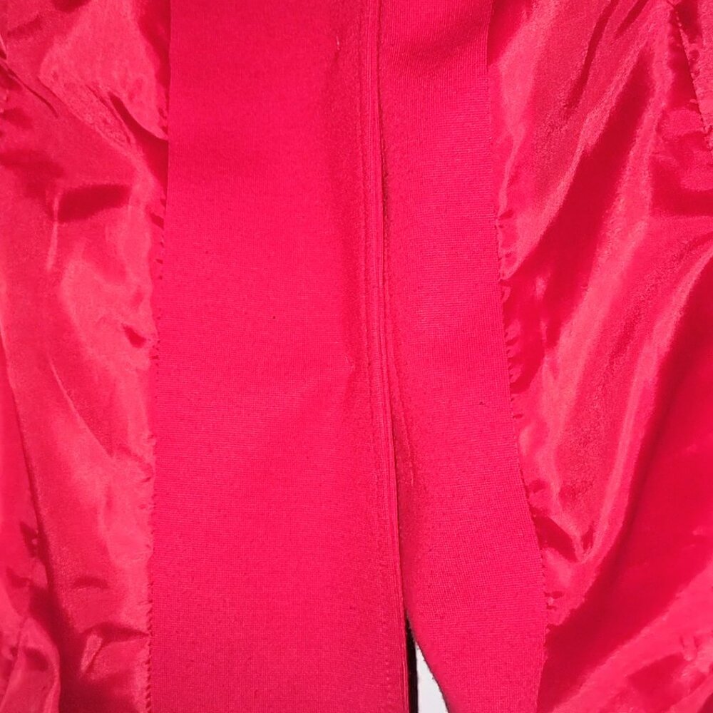Red Structured Blazer With Pockets - image 2